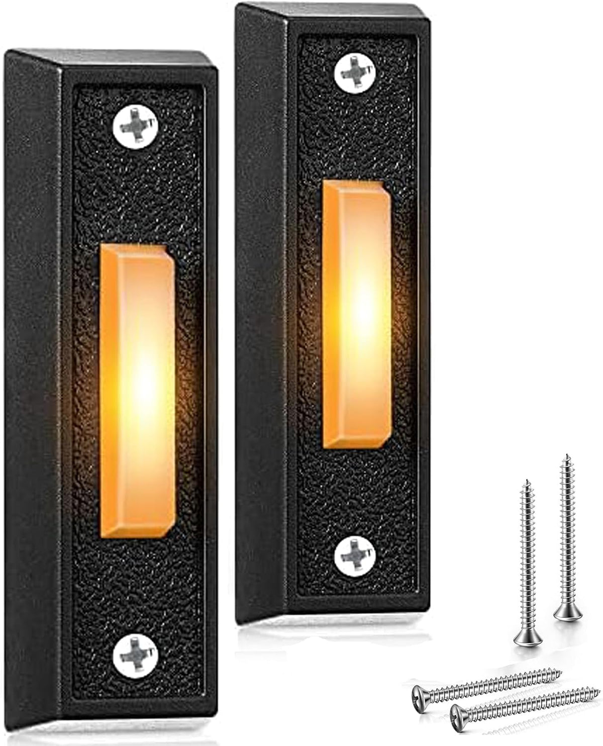Saillong lighted wired doorbell, Black, White, 2 Pack
