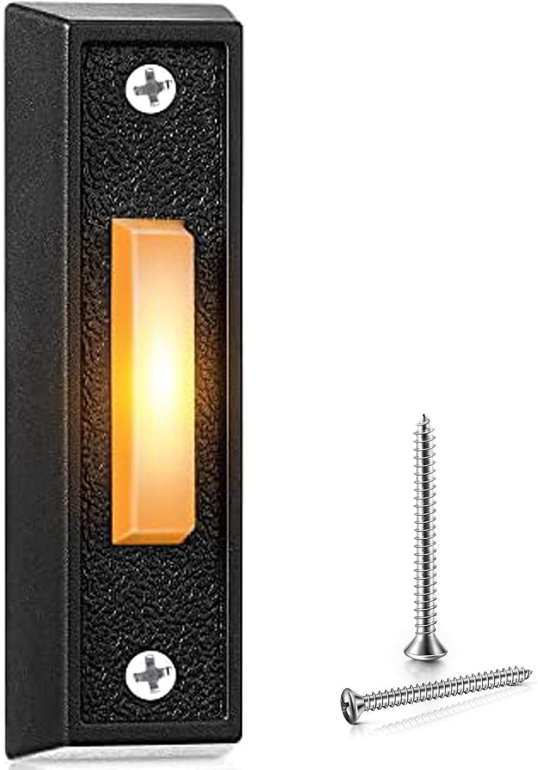 Saillong lighted wired doorbell, Black, Warm White, 1 Pack