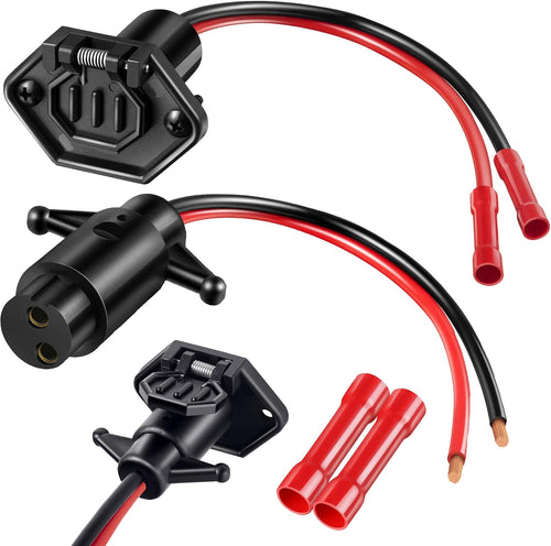 Saillong 12-volt two-pin trolling motor plug and covered receptacle