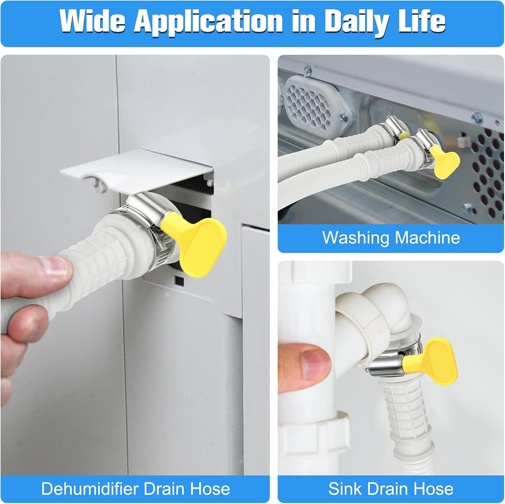 Saillong 13-foot white PVC dehumidifier drain hose with rubber adapter