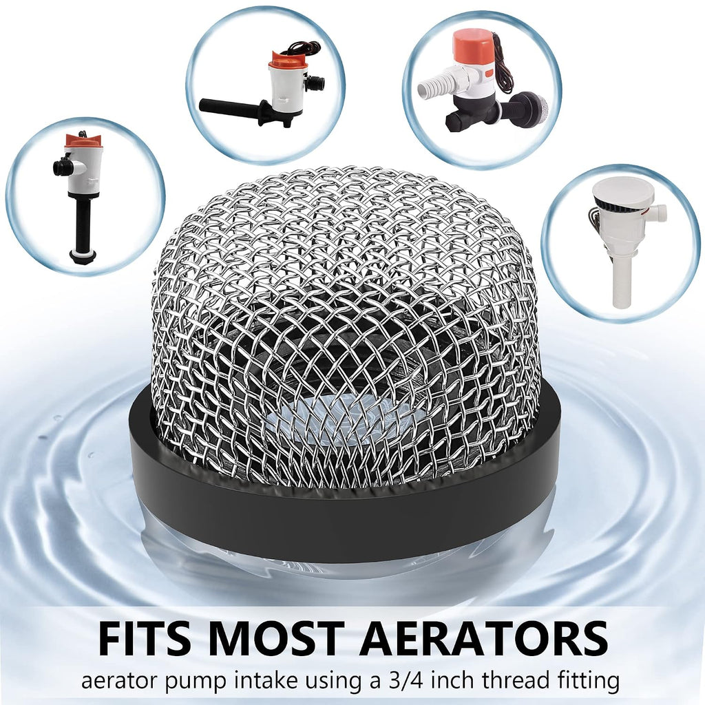 Saillong 3/4-Inch-14 Stainless Steel Mesh Strainer for Livewell Pumps