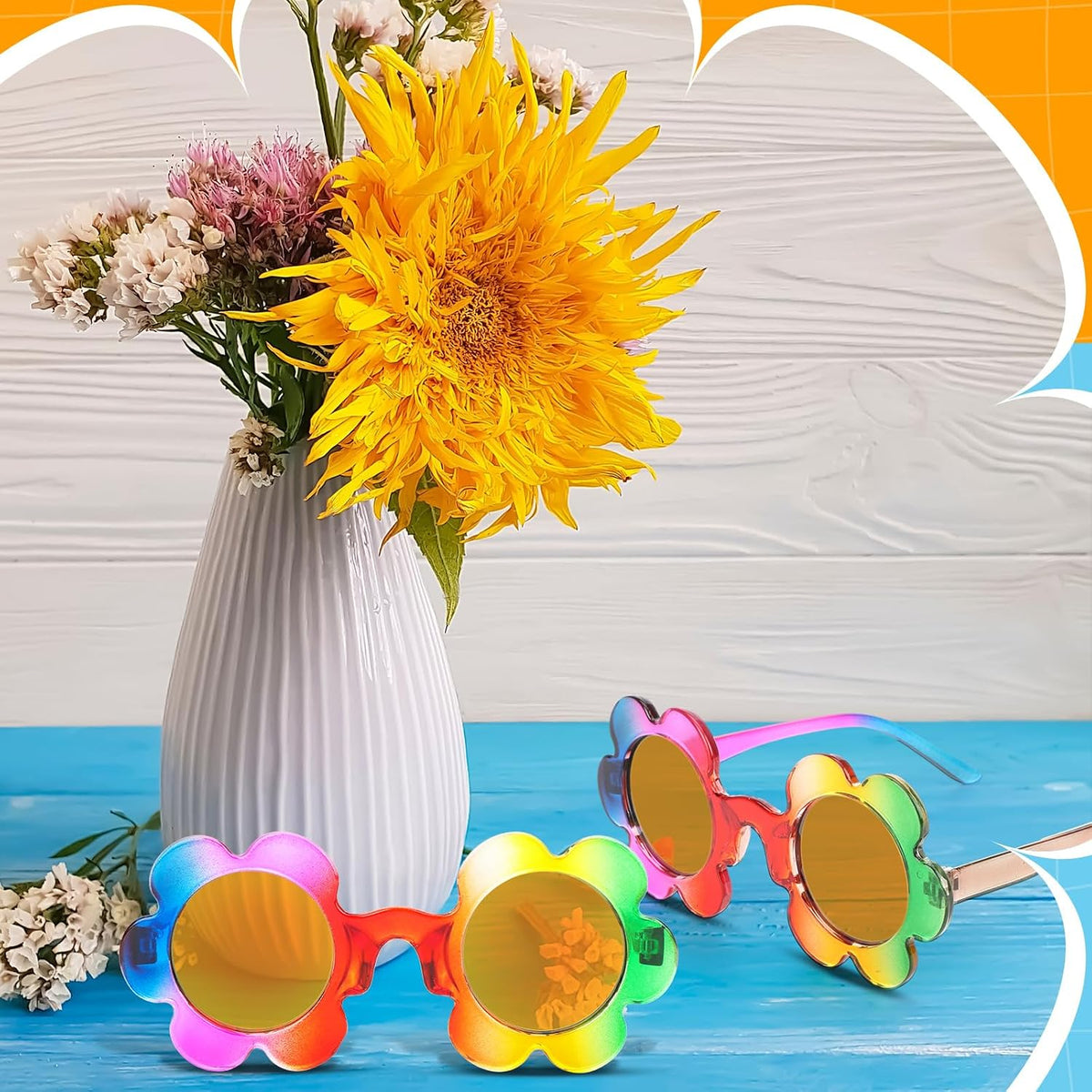 Saillong colorful flower fashion sunglasses, 10-pair set, product photo 5