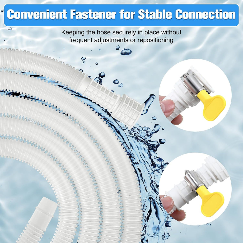 Saillong 13-foot white PVC dehumidifier drain hose with rubber adapter